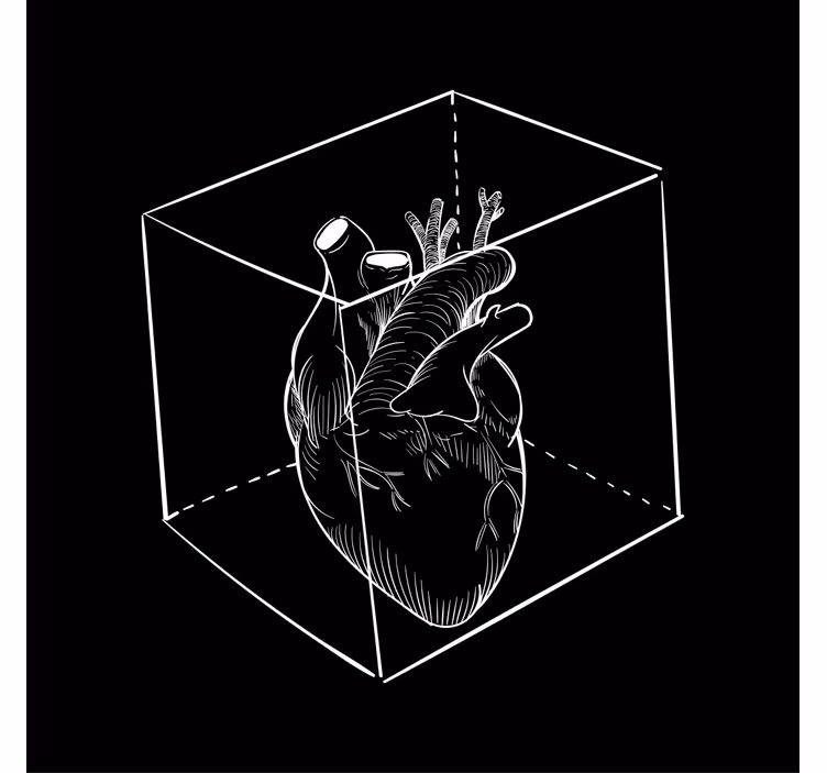 Enge onderzetters hart in 3d cube - TenStickers