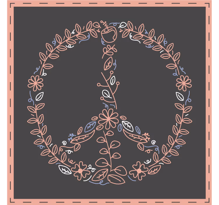 Enge onderzetters floral vrede embleem - TenStickers