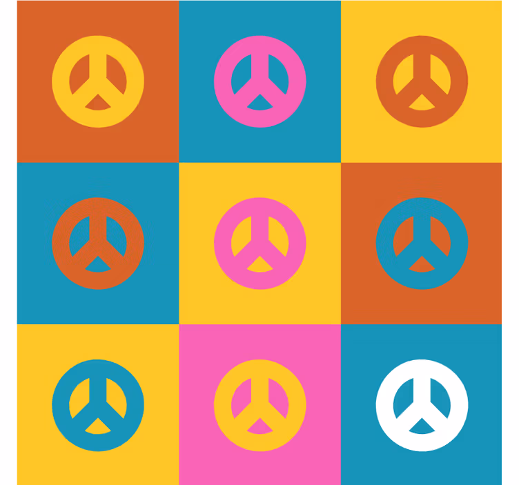 Enge onderzetters kleurvolle vredessymbolen - TenStickers