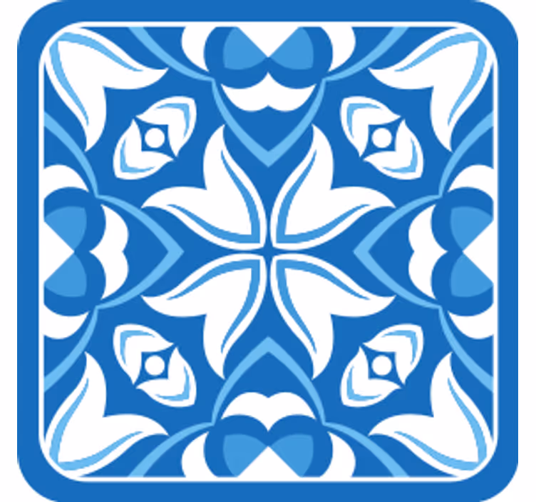 Onderzetters bloemenpatroon blauw - TenStickers