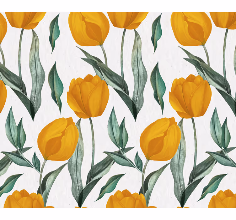 Onderzetters met gele tulp patroon elementen - TenStickers