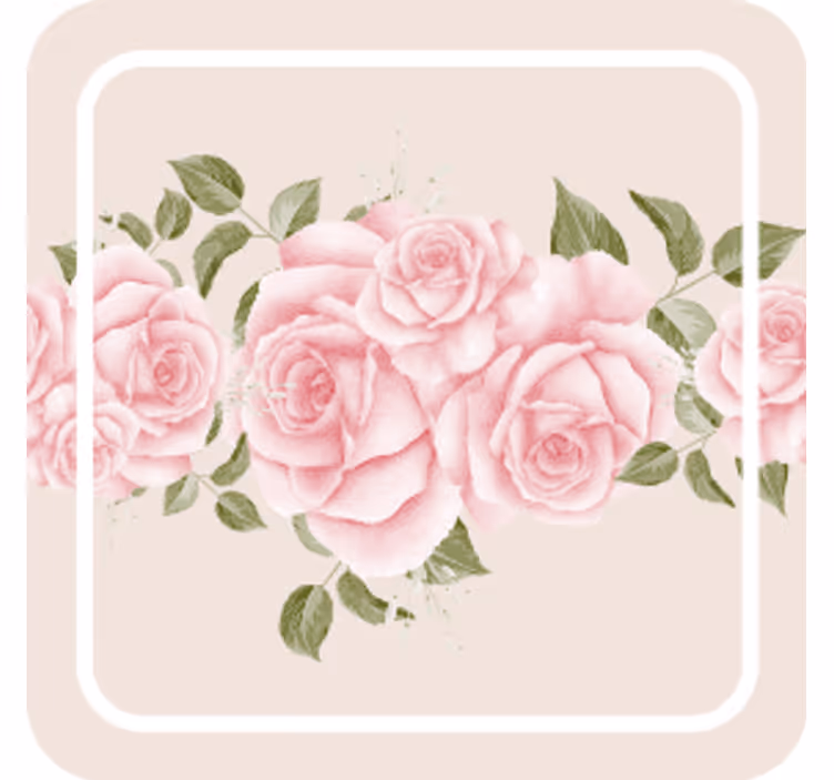 Moderne onderzetters roze bloemenarrangement - TenStickers