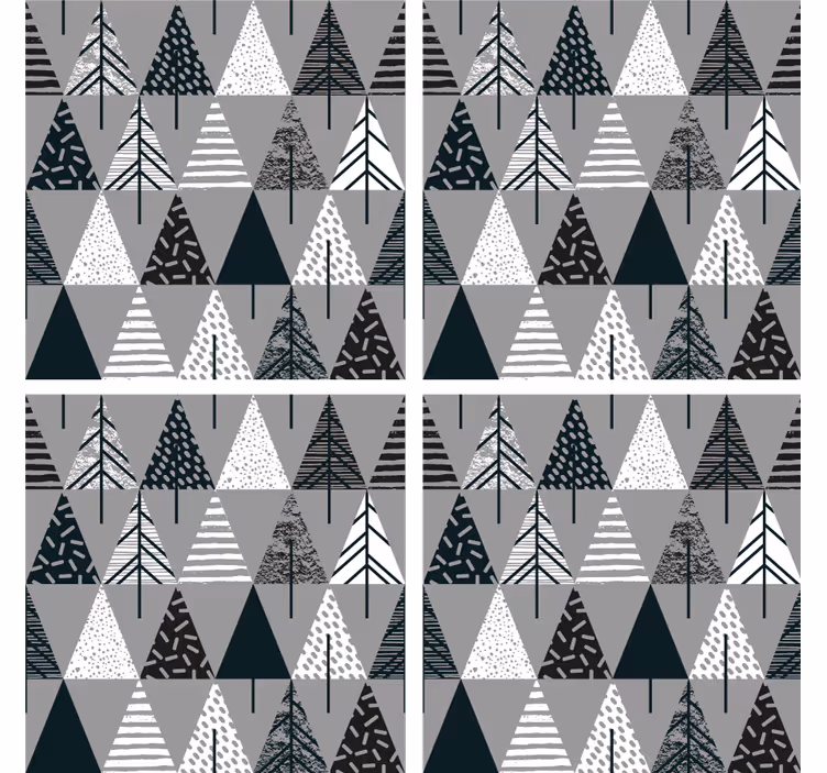 Onderzetters geometrisch boompatroon - TenStickers