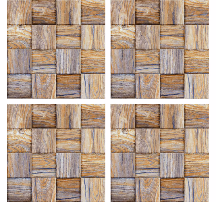 Onderzetters woven houten patroon - TenStickers