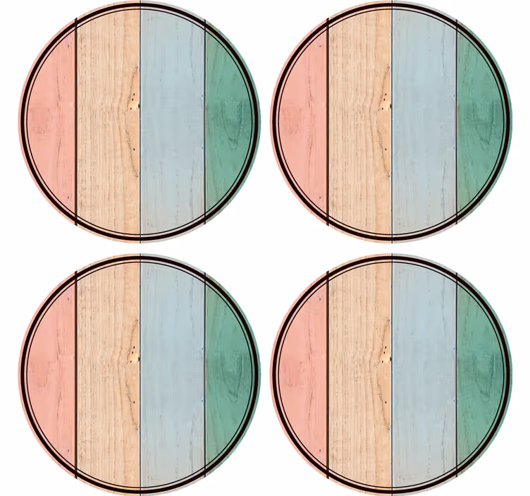 Onderzetters van kleurrijke houten planken - TenStickers