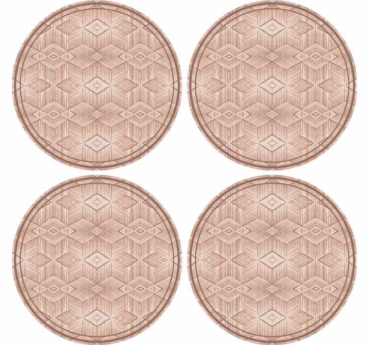 Onderzetters met geometrisch patroon rond oppervlak - TenStickers