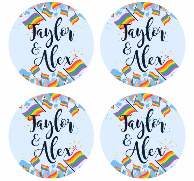 Bier onderzetters regenboogvlaggen viering - TenStickers