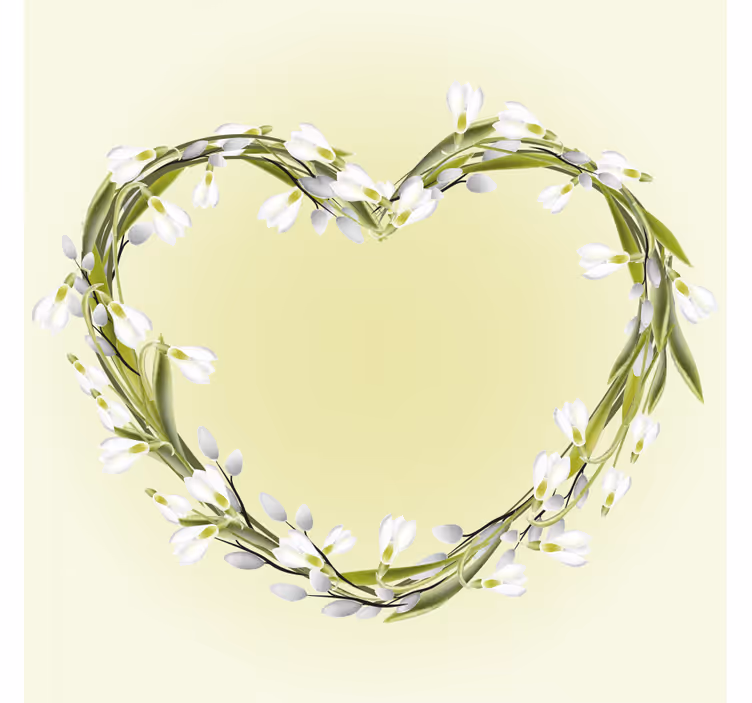 Gepersonaliseerde onderzetters hartvormig bloemenmotief - TenStickers