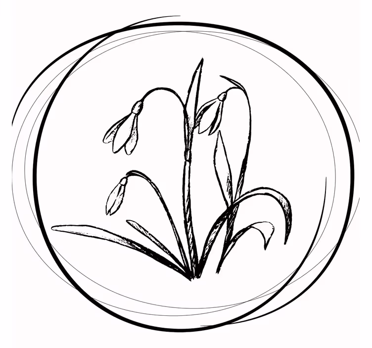 Onderzetters elegante bloemige schets - TenStickers