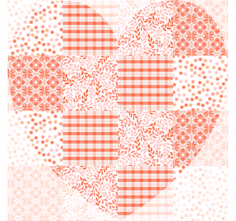 Kerst onderzetters hartpatroon patchwork - TenStickers