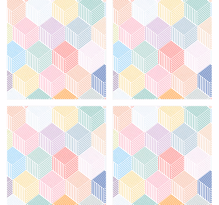 Onderzetters geometrisch hexagonaal patroon - TenStickers