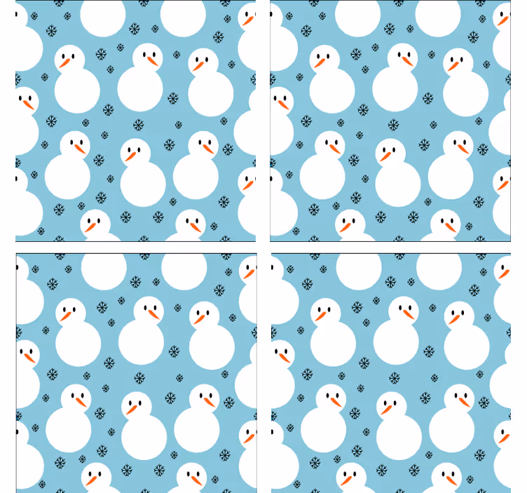 Kerst onderzetters sneeuwpoppen patroon achtergrond - TenStickers
