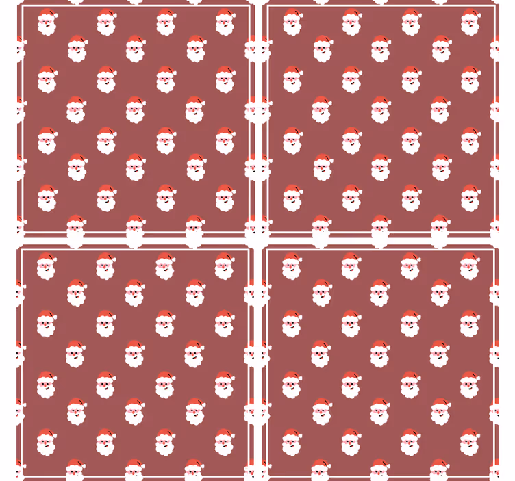 Kerst onderzetters met kerstman gezichten patroon - TenStickers