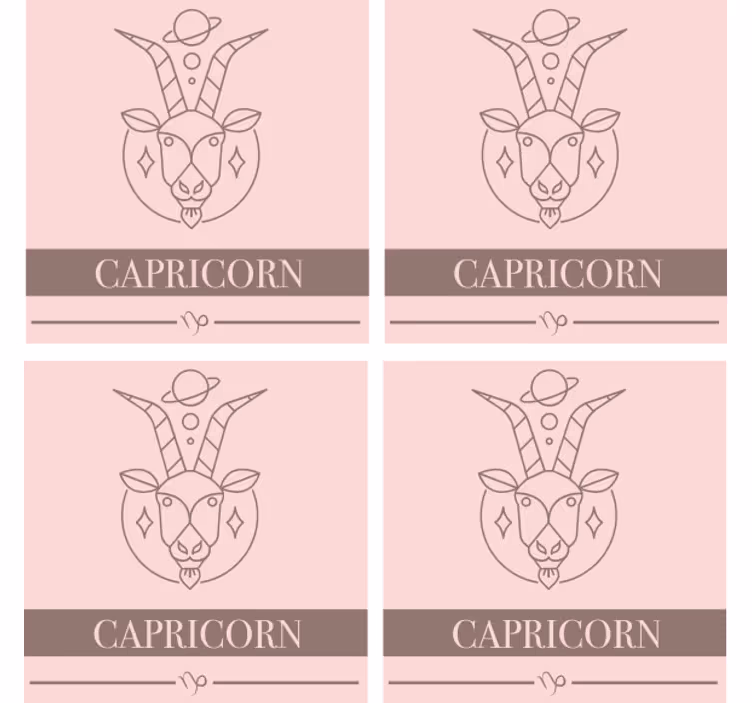 Vintage onderzetters steenbok zodiac geit - TenStickers