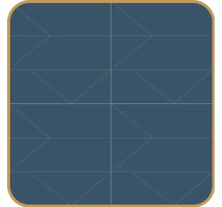 Onderzetters geometrisch patroon met gouden rand - TenStickers