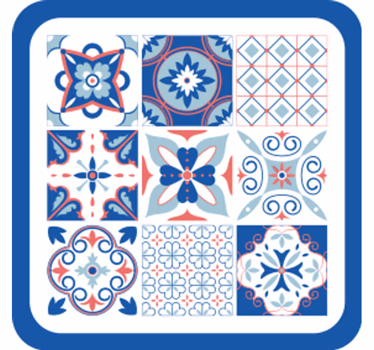 Tegel onderzetters met geometrische patronen - TenStickers