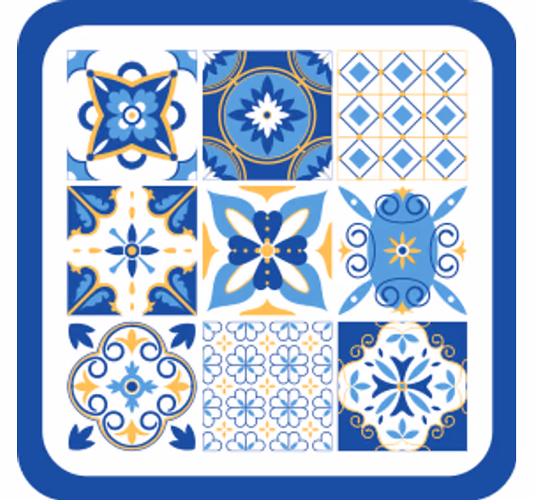 Onderzetters geometrische blauwe patronen - TenStickers