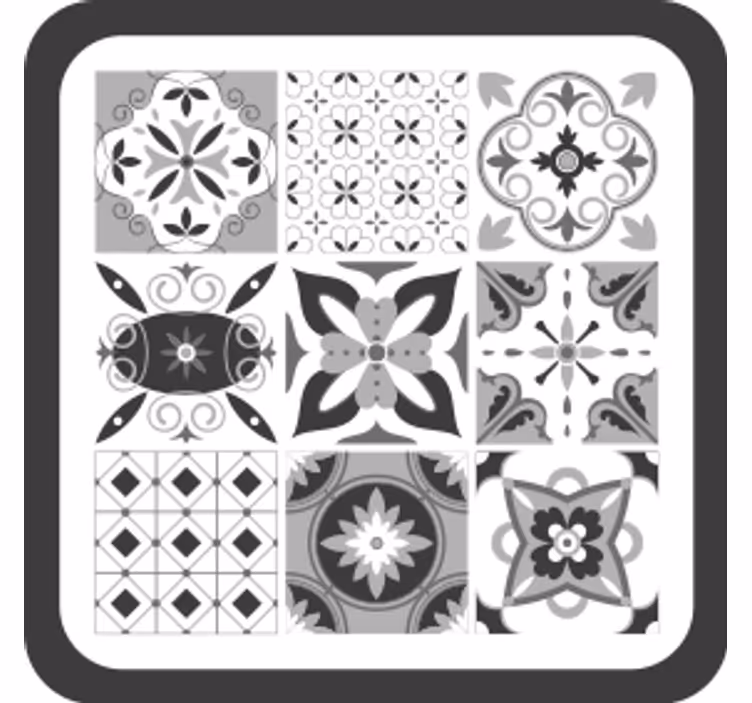 Onderzetters met geometrische bloemmotieven - TenStickers
