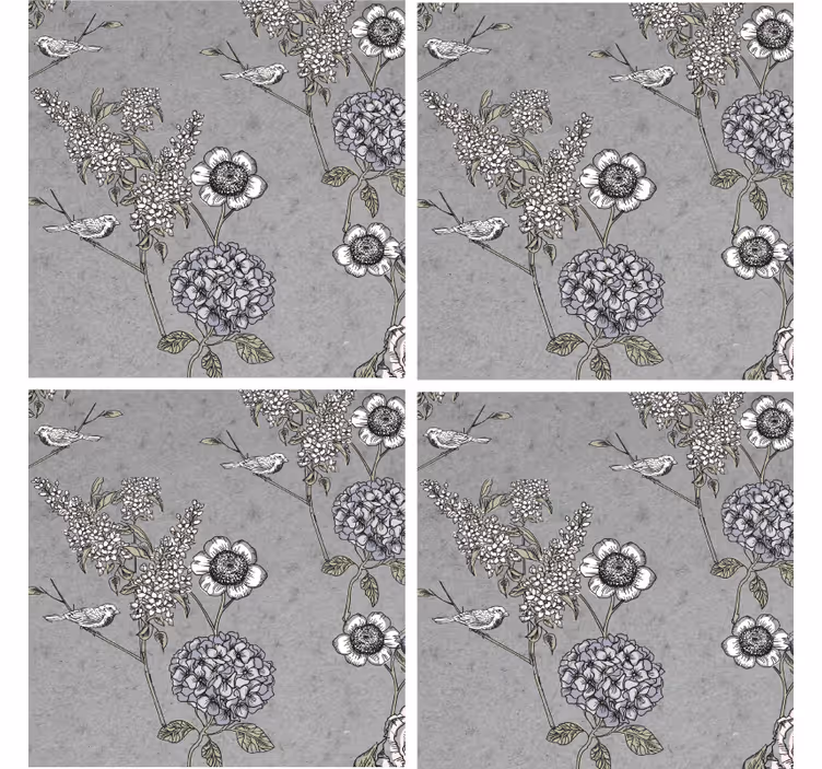 Onderzetters met bloemrijk textuurpatroon - TenStickers