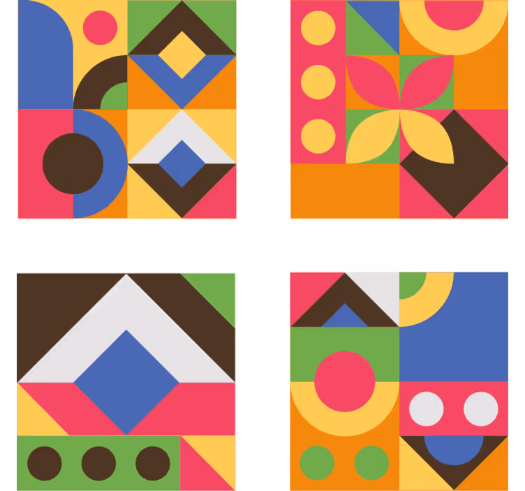 Onderzetters kleurrijke geometrische vormen - TenStickers