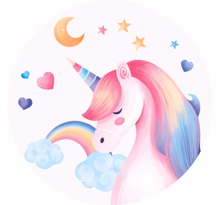 Enge onderzetters met speelse eenhoornillustratie - TenStickers