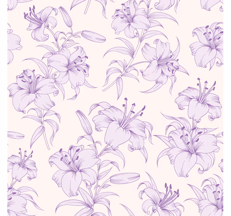 Onderzetters elegant leliepatroon - TenStickers