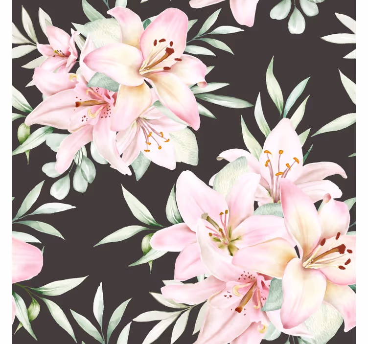 Enge onderzetters botanische schikking met lelies - TenStickers