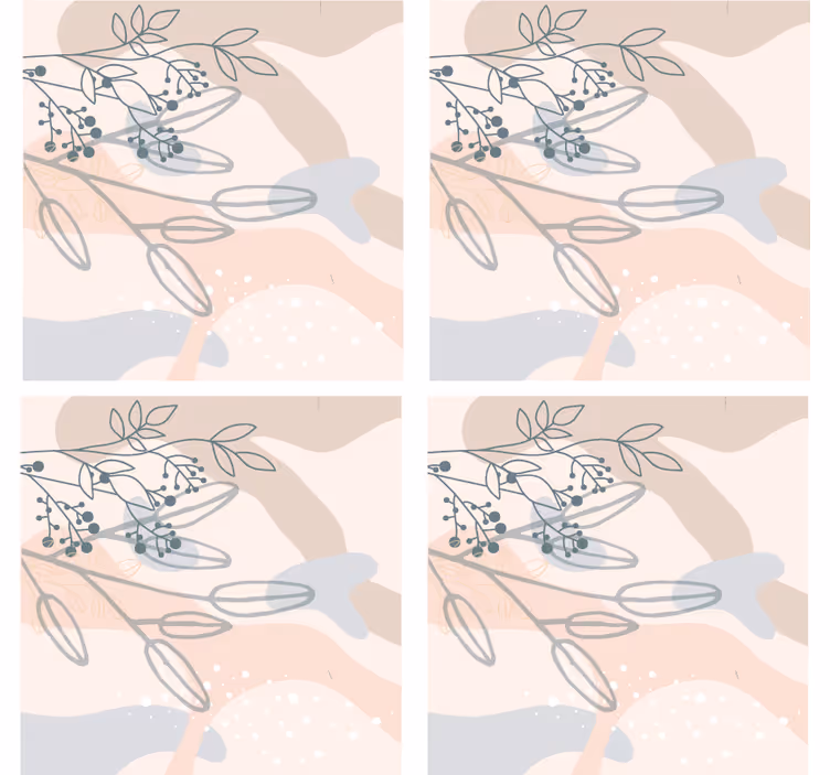 Onderzetters bloemige abstracte patronen - TenStickers
