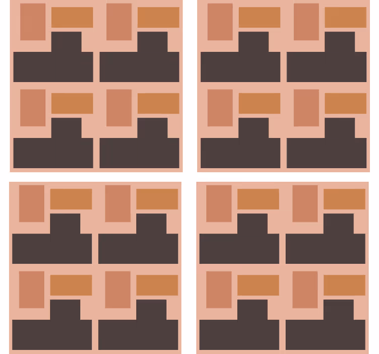 Onderzetters geometrische blokindeling - TenStickers