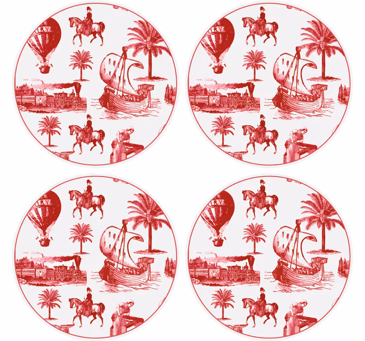 Vintage onderzetters maritieme scène - TenStickers