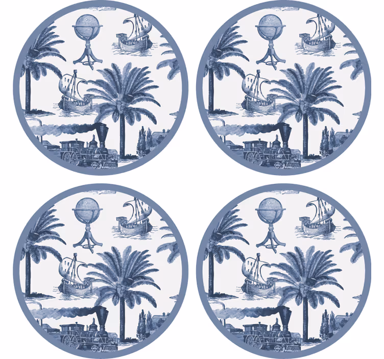 Vintage onderzetters klassiek reisexploratie thema - TenStickers