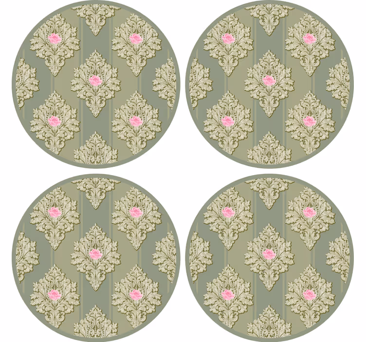 Vintage onderzetters met ingewikkeld botanisch element - TenStickers