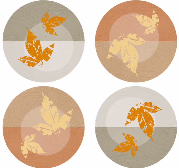 kleurrijke onderzetter herfst bladeren - TenStickers