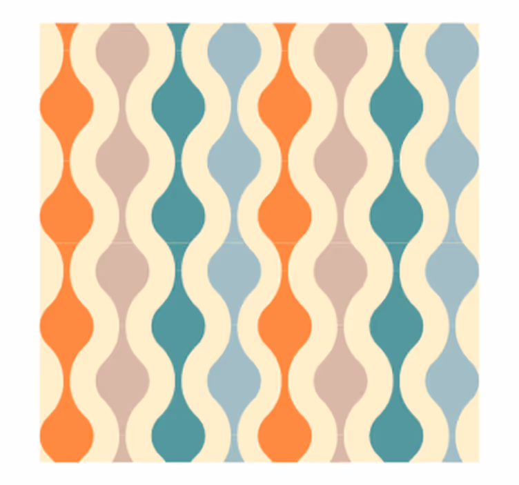 Golvend veelkleurig patroon vintage onderzetters - TenStickers