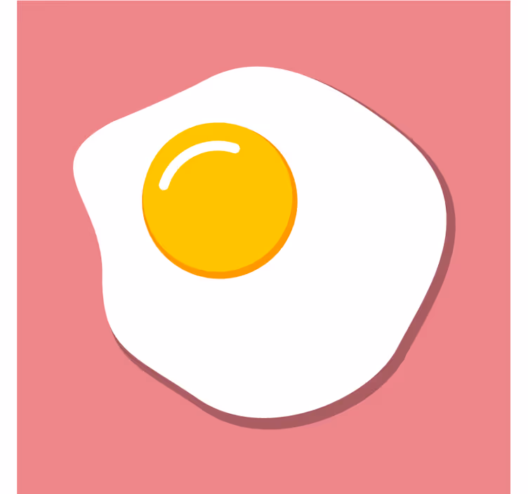 Spiegelei Onderzetter rechthoekig - TenStickers