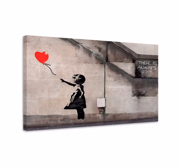 Meisje met weggelopen ballon Canvas schilderij kunst - TenStickers