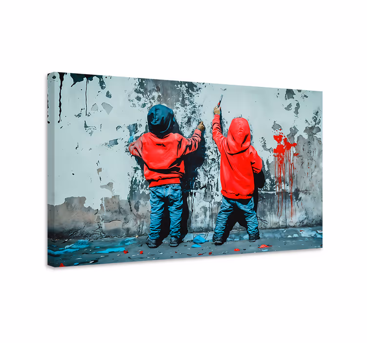 Schilderen jongens Canvas schilderij kunst - TenStickers