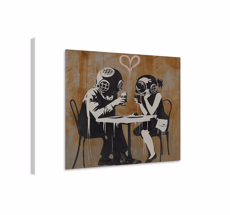 Denktank dinerpaar Canvas schilderij kunst - TenStickers