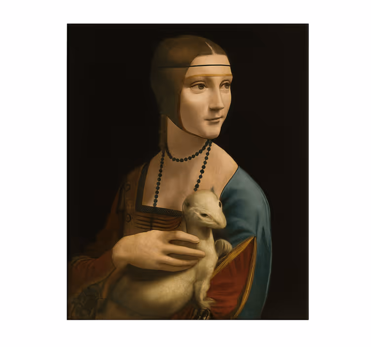 De dame met de hermelijn Canvas schilderij sport - TenStickers