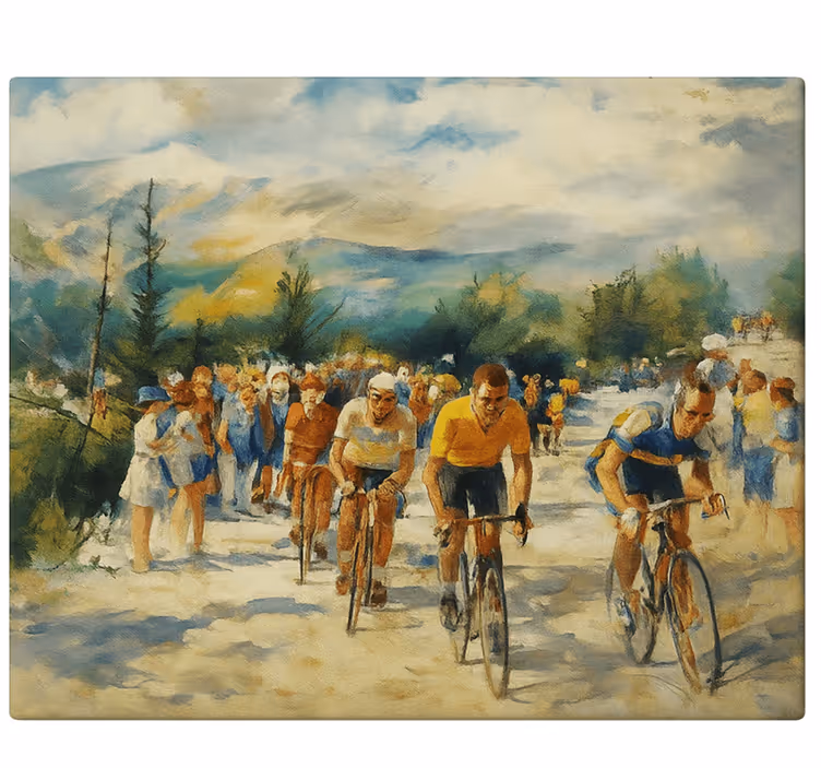 Portret van mountainbikers Canvas schilderij sport - TenStickers