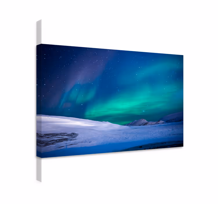 Blauw canvas schilderij noorderlicht - TenStickers
