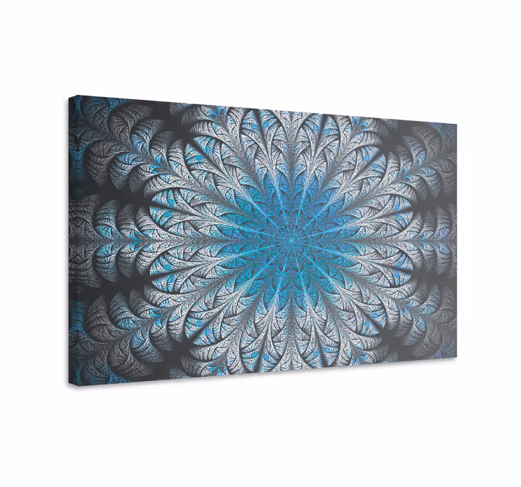 Blauw canvas schilderij mistige mandala - TenStickers