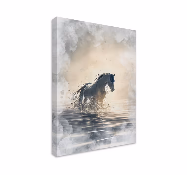 Paarden schilderij op canvas wild paard - TenStickers