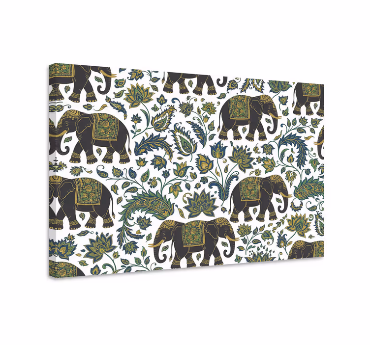 Canvas schilderij olifant realistisch olifantenpatroon - TenStickers