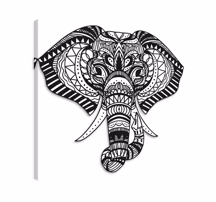 Canvas schilderij olifant etnische olifant - TenStickers