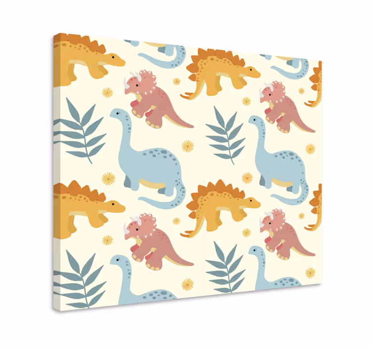Canvas schilderij dinosaurus in minimalistische stijl - TenStickers