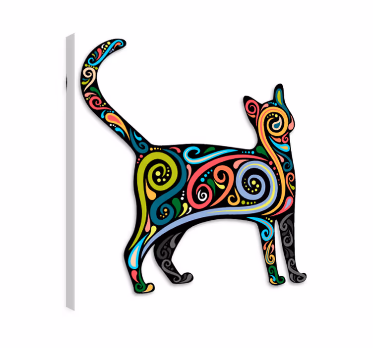 Canvas schilderij kat decoratieve vinyl kat - TenStickers