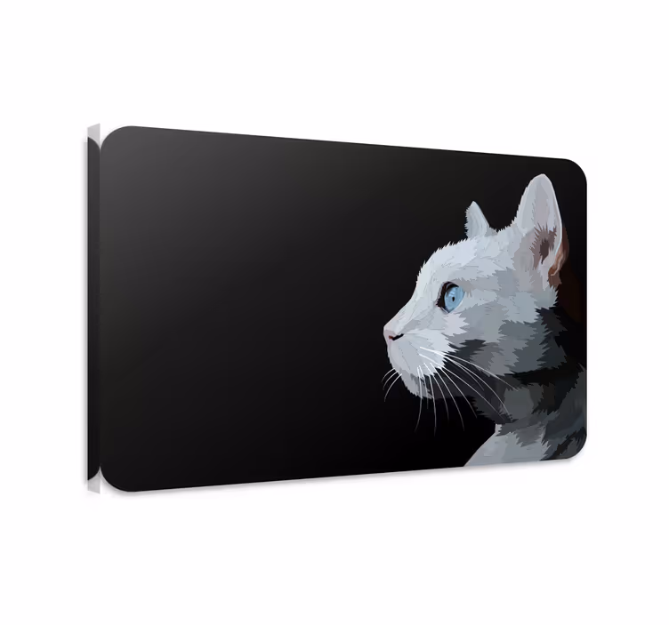 Canvas schilderij kat kattenkop met blauwe ogen - TenStickers