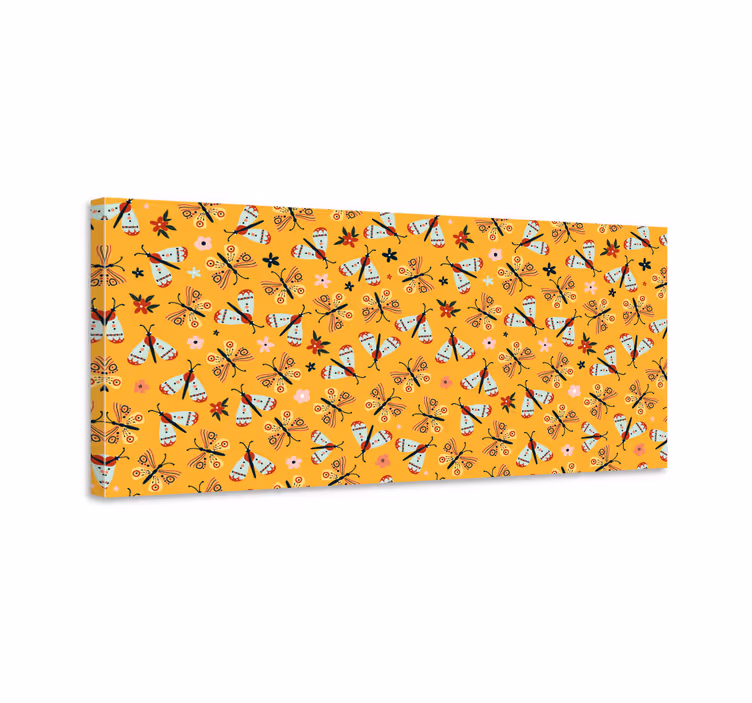 Canvas schilderij vlinder handgetekende vlinders - TenStickers