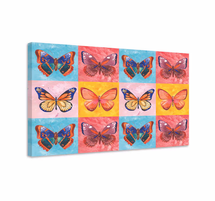 Canvas schilderij vlinder kleurrijke vlinders - TenStickers